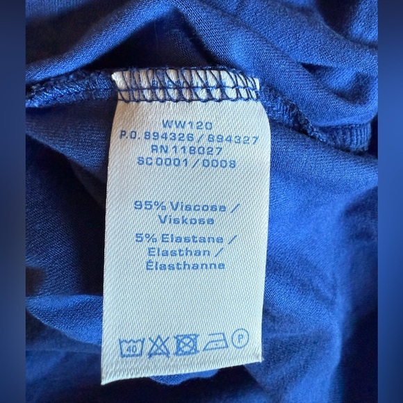 Boden Jersey Wrap Midi Dress Blue Black Print Long Sleeve Sz 6P - Picture 10 of 14